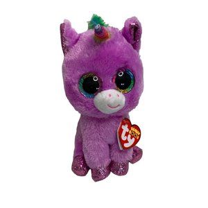 New Ty Beanie Boos Plush Purple Rosetta Stuffed Doll Toy Unicorn 6 in Tall